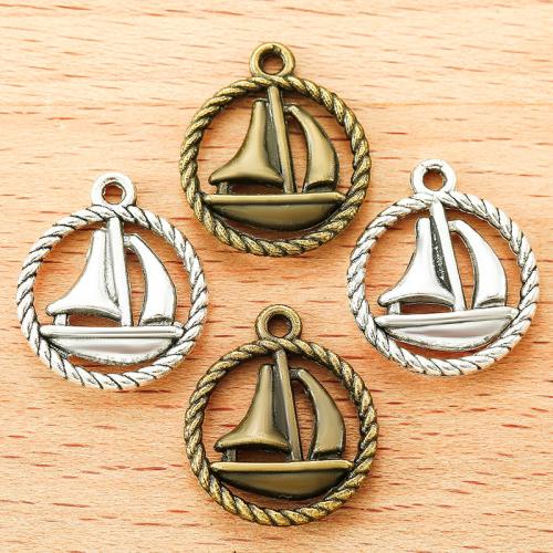 Vehicle Shaped Zinc Alloy Pendants Sail Boat plated DIY Sold By Bag