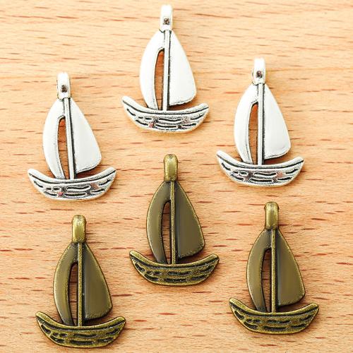 Vehicle Shaped Tibetan Style Pendants, Sail Boat, plated, DIY, more colors for choice, 18x12mm, 100PCs/Bag, Sold By Bag