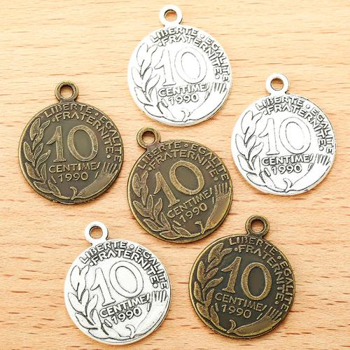 Zinc Alloy Pendants Round plated DIY Sold By Bag