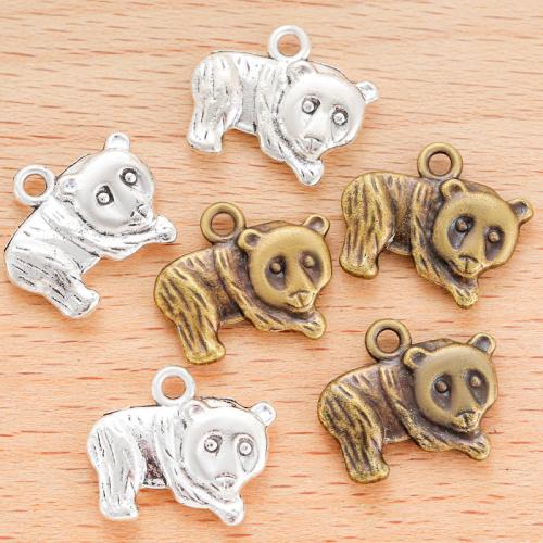 Tibetan Style Animal Pendants, Panda, plated, DIY, more colors for choice, 17x15mm, 100PCs/Bag, Sold By Bag