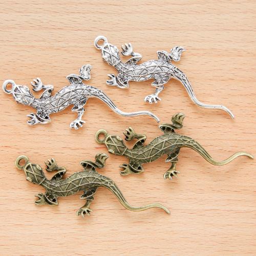 Colgantes Animales de Aleación de Zinc, Lagarto, chapado, Bricolaje, más colores para la opción, 75x31mm, 100PCs/Bolsa, Vendido por Bolsa