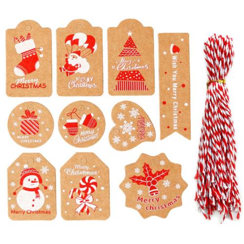 Kraft Hanging Ornaments, printing, Christmas Design & mixed pattern & different styles for choice, Sold By Bag