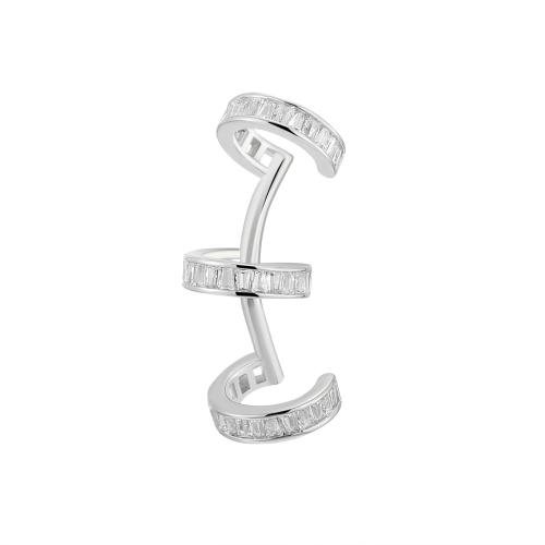 Cilindrata Zircone Orecchini in ottone micro pavimenta, placcato, Micro spianare cubic zirconia & per la donna, nessuno, 35x13mm, Venduto da PC