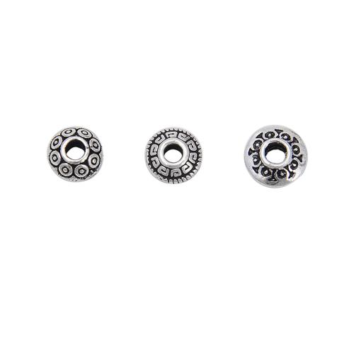 Spacer Perlen Schmuck, 925 Sterling Silber, DIY & verschiedene Stile für Wahl, originale Farbe, verkauft von PC