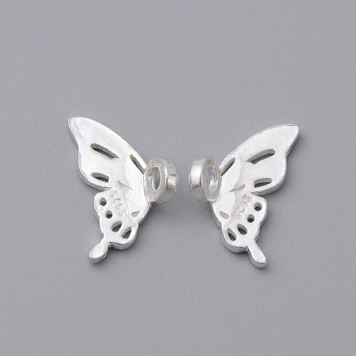 Spacer Perlen Schmuck, 925 Sterling Silber, Schmetterling, DIY, Silberfarbe, 13.90x9mm, verkauft von PC