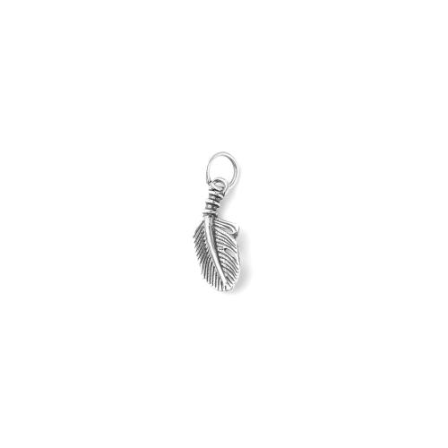 925 Sterling Silver Pendant, Feather, DIY, more colors for choice, 20.50x7.10x1.50mm, Sold By PC