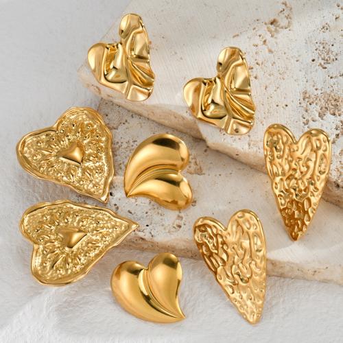 Fashion Stainless Steel Jewelry Sets 304 Stainless Steel Heart plated & for woman gold Sold By PC