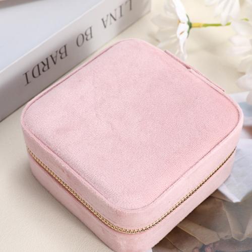 Velveteen Multifunctional Jewelry Box, portable & dustproof, more colors for choice, 100x100x50mm, Sold By PC