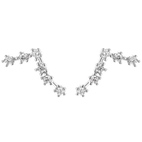 925 sterline d'argento orecchini a borchia, 12 Segni zodiacali, placcato platino, stili diversi per la scelta & Micro spianare cubic zirconia & per la donna, earring length 5-12mm, Venduto da coppia