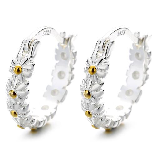 925 Sterling Silver Lever Back Earring Daisy fashion jewelry & for woman Sold By Pair