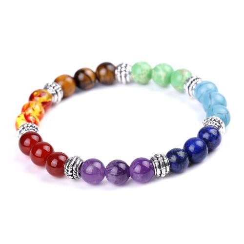 Gemstone Bracelet, with 304 Stainless Steel, handmade, Unisex & different styles for choice, Length:Approx 7-8 Inch, Sold By PC