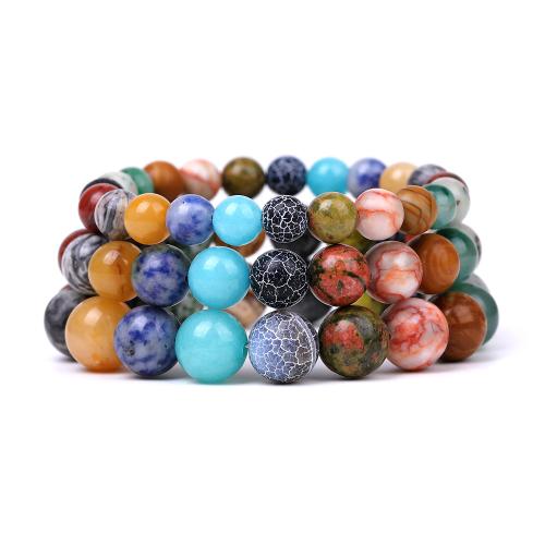 Gemstone Bracelet, with Polyester Cord, polished, Unisex & different styles for choice, Sold By PC