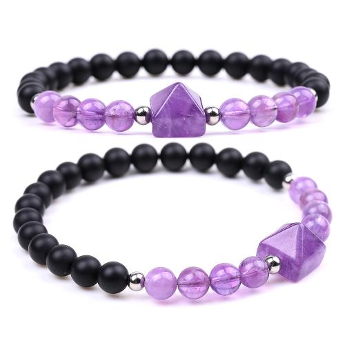 Gemstone Bracelet, polished, different materials for choice & Unisex & faceted, Length:Approx 7 Inch, Sold By PC