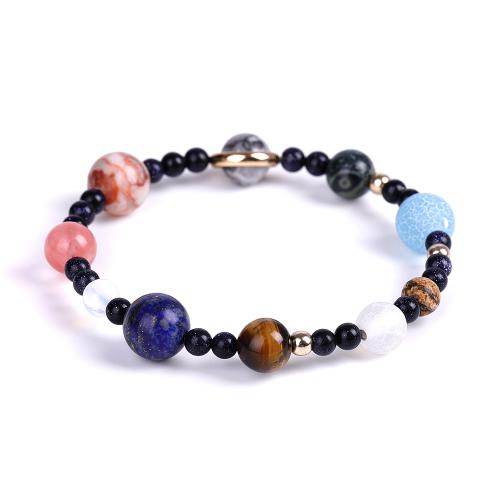 Gemstone Bracelet, with Brass, fashion jewelry & Unisex, Length:Approx 7.3 Inch, Sold By PC