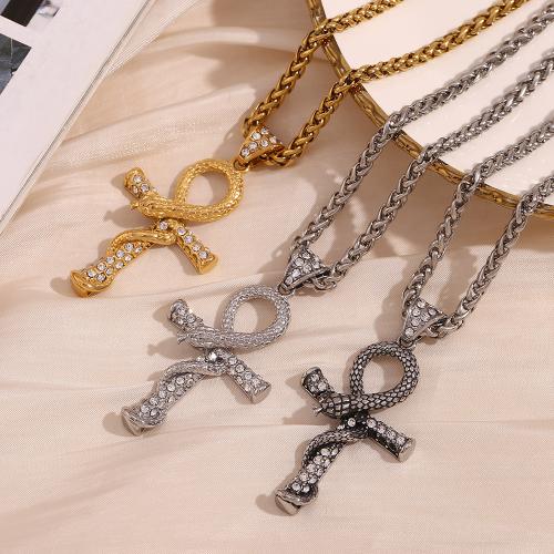 Stainless Steel Jewelry Necklace, 304 Stainless Steel, with 5cm extender chain, fashion jewelry & for man & with rhinestone, more colors for choice, Length:Approx 60 cm, Sold By PC