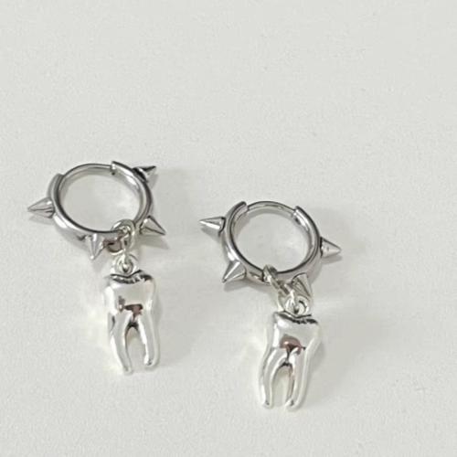 Boucle d'oreille goutte inox, Acier inoxydable 304, bijoux de mode & pour femme, couleur originale, 23mm, Vendu par paire