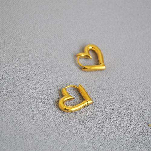 Titanium Steel  Earring, Heart, fashion jewelry & for woman, more colors for choice, 19mm, Sold By Pair