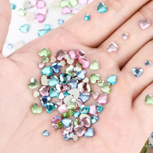 3D Nail Art Decoration, Glass, Heart, DIY, more colors for choice, 3x3mm, Approx 50PCs/Bag, Sold By Bag