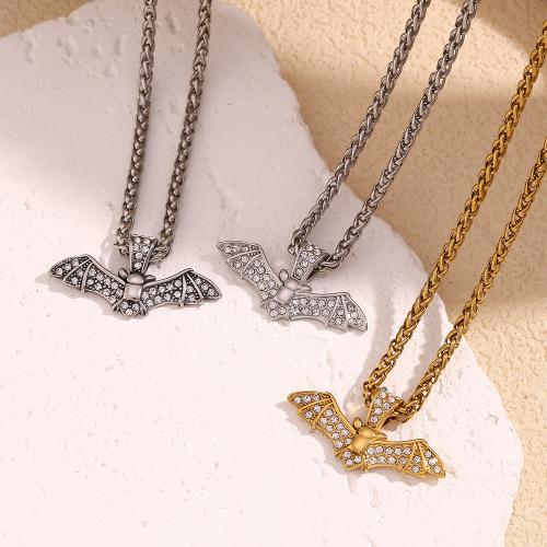 Stainless Steel Jewelry Necklace, 304 Stainless Steel, with 5cm extender chain, fashion jewelry & for man & with rhinestone, more colors for choice, Length:Approx 60 cm, Sold By PC