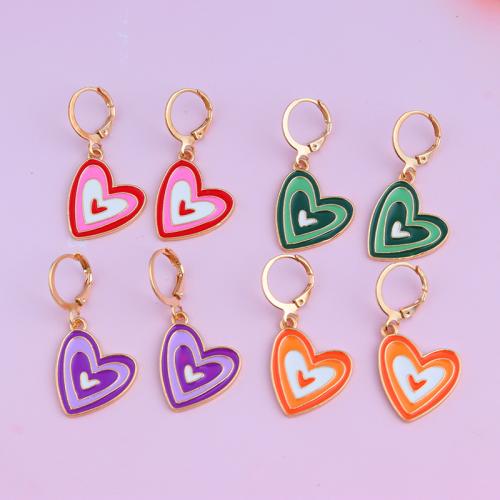 Tibetan Style Drop Earrings, Heart, fashion jewelry & for woman, more colors for choice, 25mm, Sold By Pair