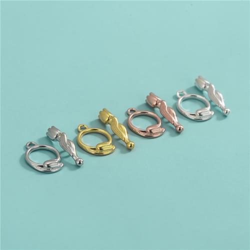 925 Sterling Silver Toggle Clasp, DIY & different size for choice, mixed colors, Approx 4PCs/Lot, Sold By Lot