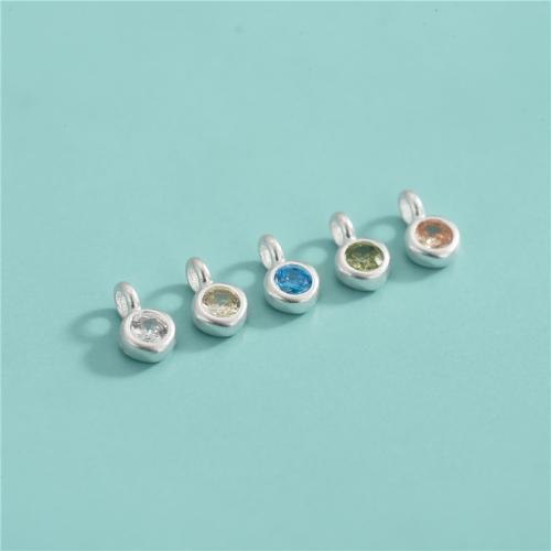 Colgante de Micro Pavé de Zirconía Cúbica en Plata de Ley, Plata de ley 925, Bricolaje & diferentes estilos para la opción & micro arcilla de zirconia cúbica, color mixto, aproximado 5PCs/Grupo, Vendido por Grupo