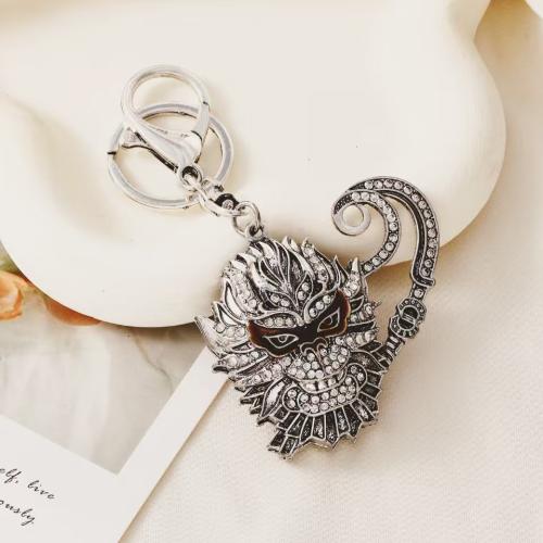 Tibetan Style Key Clasp, Unisex & with rhinestone, more colors for choice, 50x100mm, Sold By PC