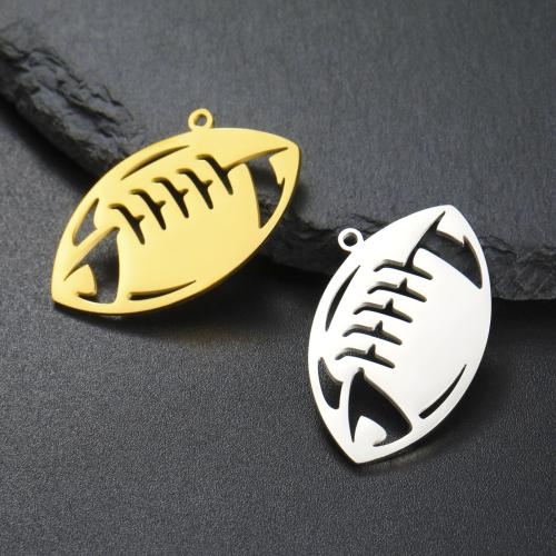 Stainless Steel Pendants, 304 Stainless Steel, Rugby Ball, DIY, more colors for choice, 21x33mm, Sold By PC