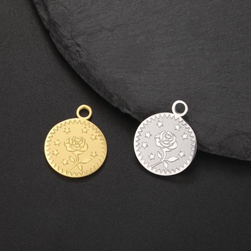 Stainless Steel Pendants, 304 Stainless Steel, Round, DIY, more colors for choice, 18x22mm, Sold By PC