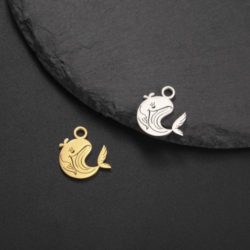 Stainless Steel Animal Pendants, 304 Stainless Steel, Whale, DIY, more colors for choice, 18x16mm, Sold By PC