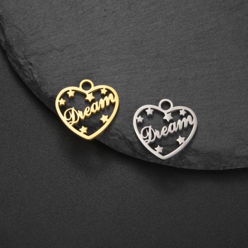 Stainless Steel Couple Pendants 304 Stainless Steel Heart DIY Sold By PC