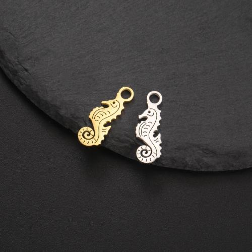 Stainless Steel Animal Pendants, 304 Stainless Steel, Seahorse, DIY, more colors for choice, 22x8mm, Sold By PC