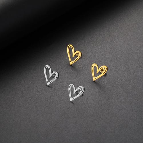 Stainless Steel Stud Earrings 304 Stainless Steel Heart fashion jewelry & for woman Sold By Pair