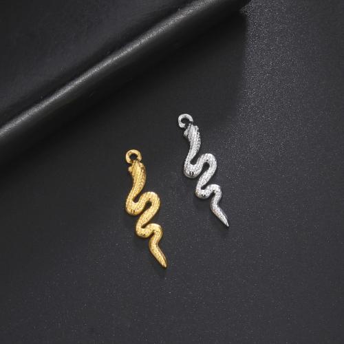 Stainless Steel Animal Pendants, 304 Stainless Steel, Snake, fashion jewelry, more colors for choice, 30.60x8.30mm, Sold By PC