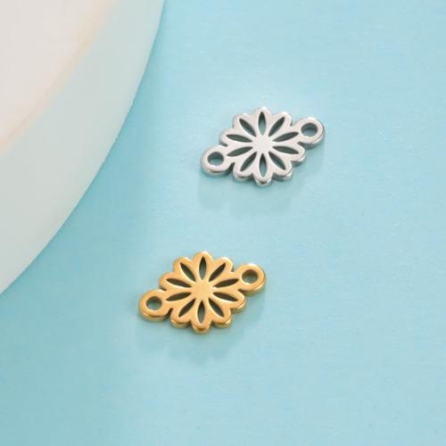 Stainless Steel Connector, 304 Stainless Steel, Daisy, fashion jewelry & Unisex & hollow, more colors for choice, 10.90x7.30mm, Sold By PC