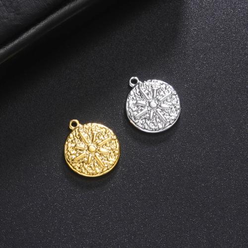 Stainless Steel Pendants, 304 Stainless Steel, Round, fashion jewelry & Unisex, more colors for choice, 17.50x15mm, Sold By PC