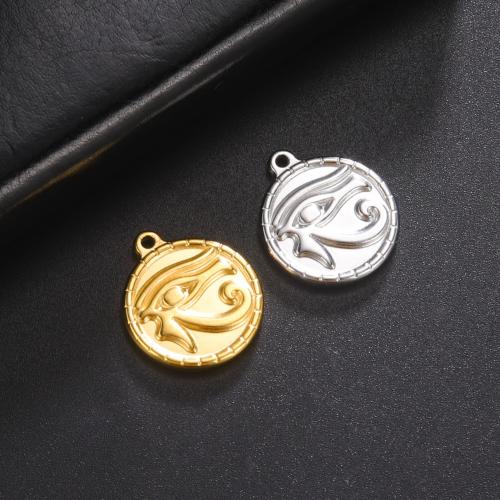 Stainless Steel Pendants, 304 Stainless Steel, Round, fashion jewelry & Unisex, more colors for choice, 23.80x20.50mm, Sold By PC