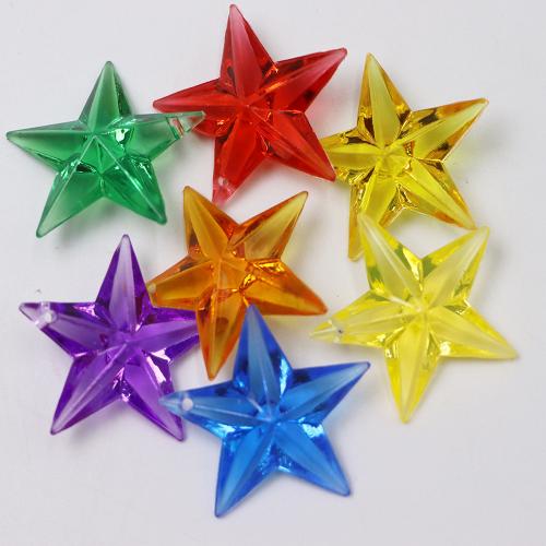 Pingente de resina, Estrela, DIY, cores misturadas, 36x36x10mm, Buraco:Aprox 2mm, Aprox 172PCs/Bag, vendido por Bag