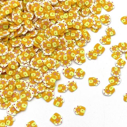 Fashion Nail Supplies, Polymer Clay, House, DIY, yellow, 5mm, Approx 100G/Bag, Sold By Bag