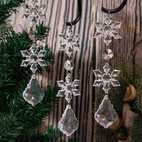 Acrylic Hanging Ornaments Snowflake for home and office & Christmas Design clear Sold By Set