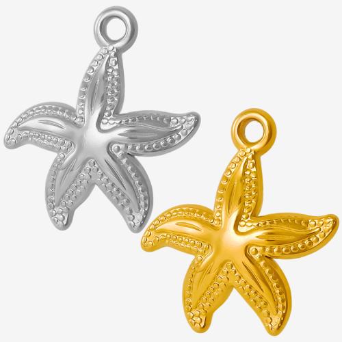 Stainless Steel Animal Pendants, 304 Stainless Steel, Starfish, Vacuum Ion Plating, DIY, more colors for choice, 23x25mm, Sold By PC