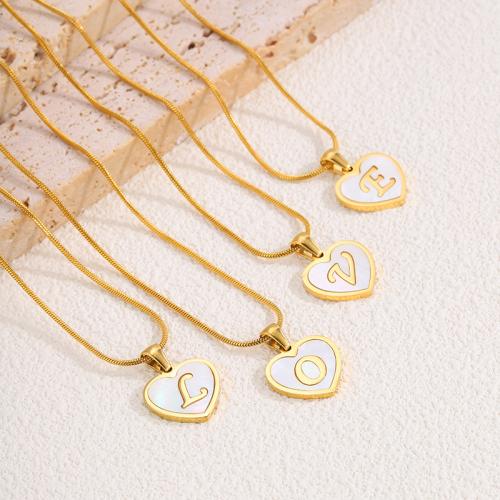 Stainless Steel Heart Pendants, 304 Stainless Steel, with Shell, gold color plated, DIY & different designs for choice, more colors for choice, 16x15mm, Sold By PC