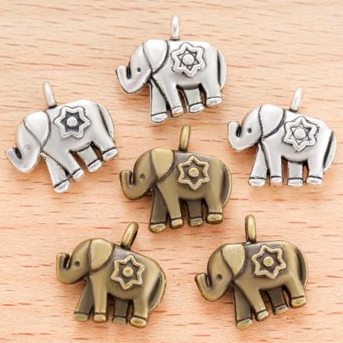 Zink Alloy Animal Hängen, Elefant, plated, DIY, fler färger för val, 15x15mm, 100PC/Bag, Säljs av Bag