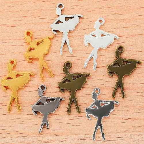 Zink-Aluminium-Anhänger, Zinklegierung, Dancing Girl, plattiert, DIY, keine, 22x15mm, 100PCs/Tasche, verkauft von Tasche