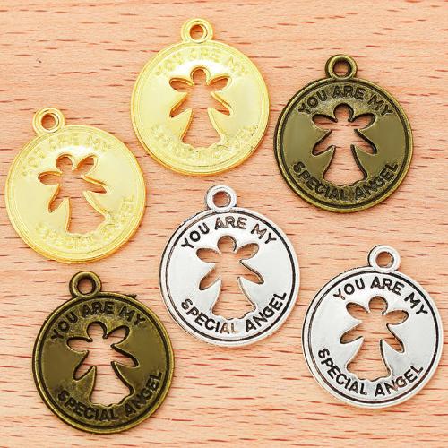 Zinc Alloy Pendants Round plated DIY Sold By Bag