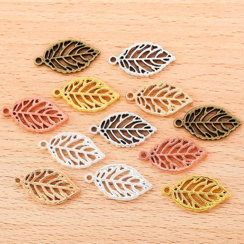 Tibetan Style Leaf Pendants, plated, DIY, more colors for choice, 27x15mm, 100PCs/Bag, Sold By Bag