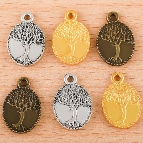 Pendentifs en alliage de zinc, arbre, Placage, DIY, plus de couleurs à choisir, 18x12mm, 100PC/sac, Vendu par sac