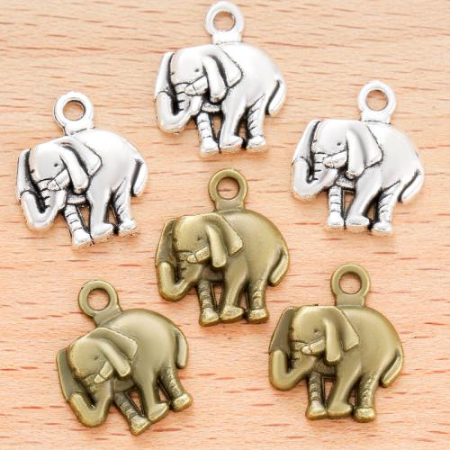 Tibetan Style Animal Pendants, Elephant, plated, DIY, more colors for choice, 16x13mm, 100PCs/Bag, Sold By Bag