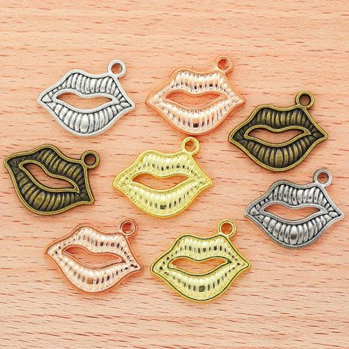 Tibetan Style Pendants, Lip, plated, DIY, more colors for choice, 24x20mm, 100PCs/Bag, Sold By Bag