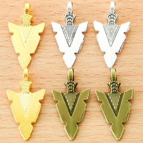 Tibetan Style Pendants, arrowhead, plated, DIY, more colors for choice, 31x15mm, 100PCs/Bag, Sold By Bag